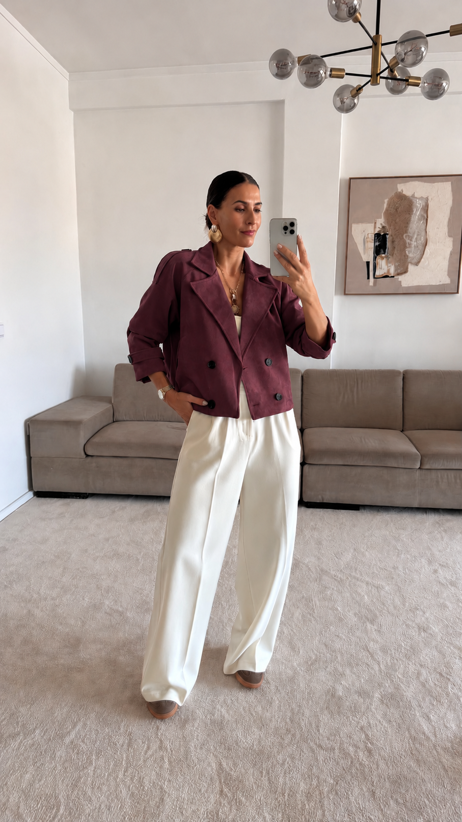 TRENCH PELE PESSEGO BORDEAUX 2