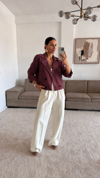 TRENCH PELE PESSEGO BORDEAUX 2