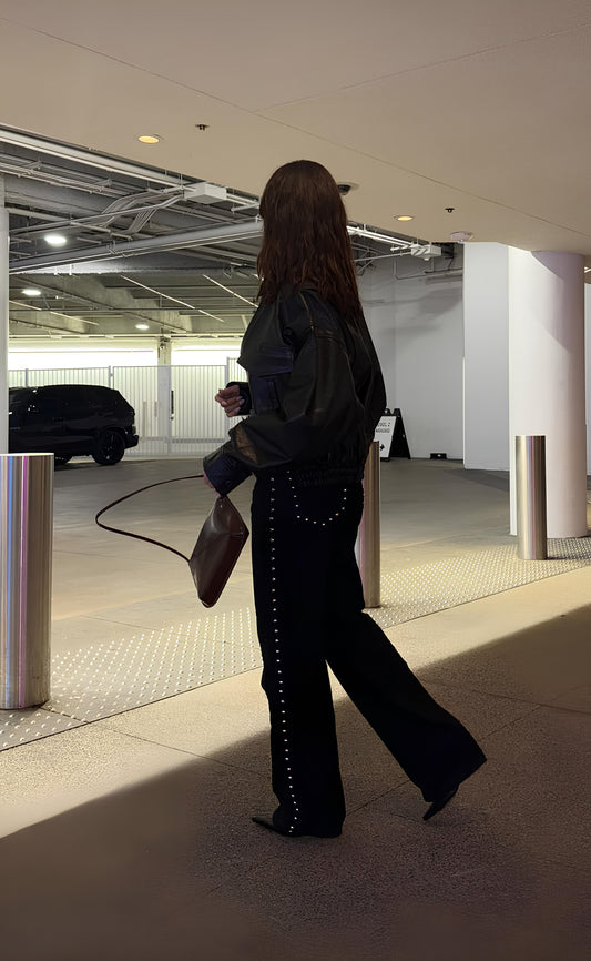 Black Studded Pants