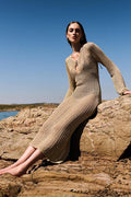 Vestido Tricot Dourado