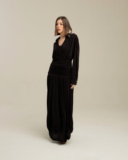 Vestido Drapeado Black