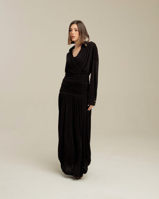 Vestido Drapeado Black