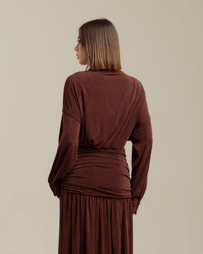 Vestido Drapeado Brown