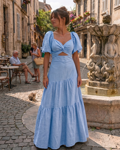 Tailored Dress with Balloon Sleeves