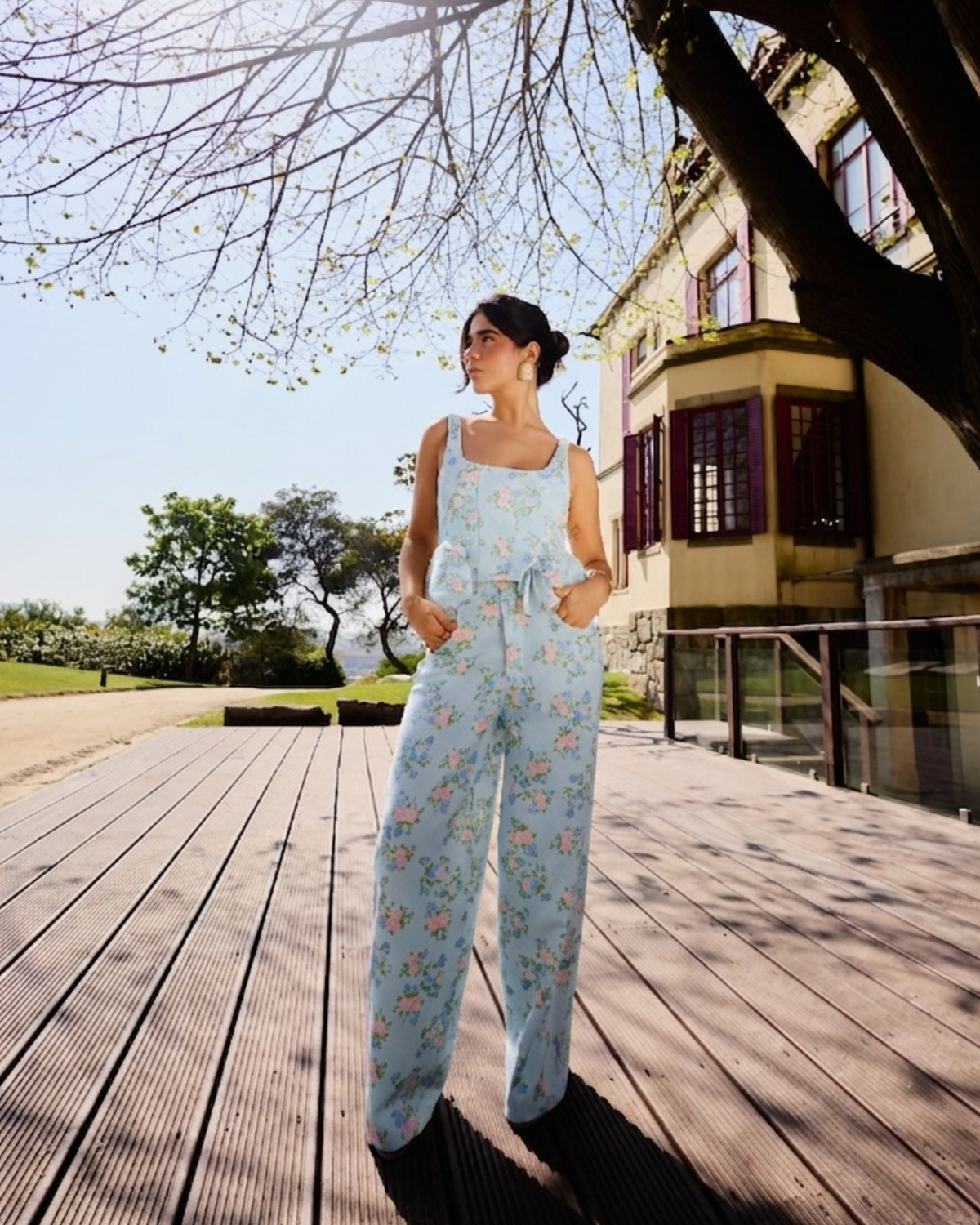 Ensemble floral bleu