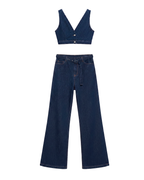 Gilet push-up en denim foncé