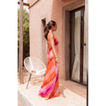 Vestido Acetinado Listas Rosa