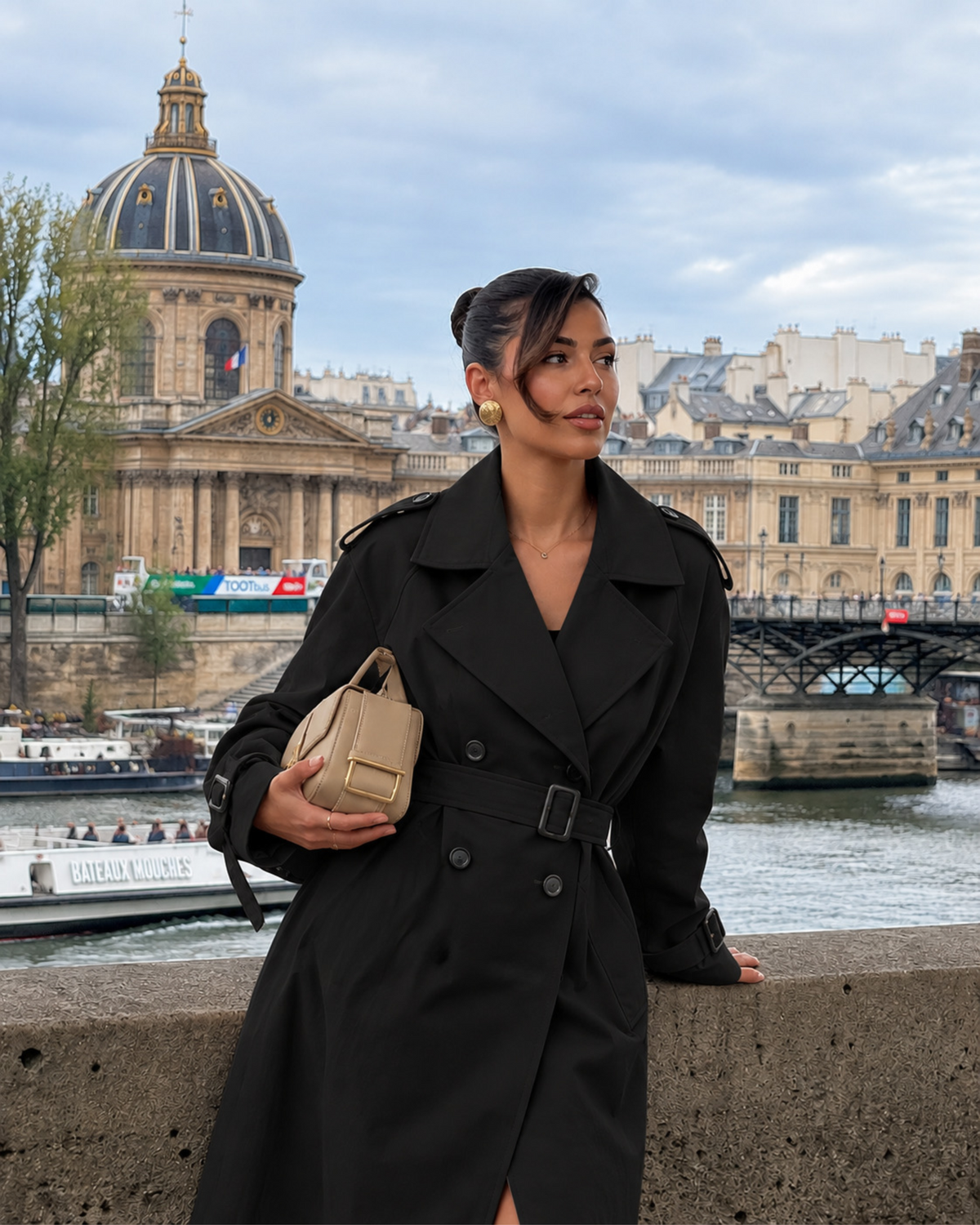 GABARDINE MIDI PRETO 1