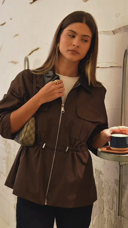 Trench Gola Contrasto Cioccolato