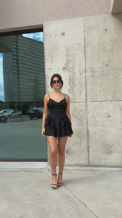 Black Ruffled Dress