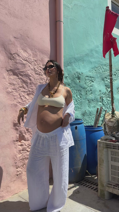 Conjunto Camisa  Linho Branco