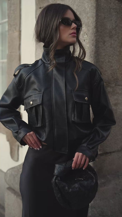 Black Eco-leather Jacket