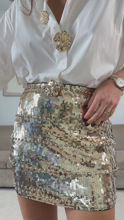 Gold Sequin Skirt