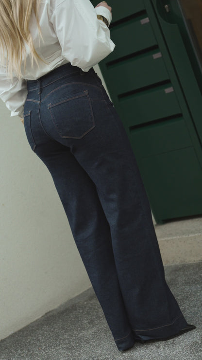 Calças Wide Leg Push Up Ganga Escura