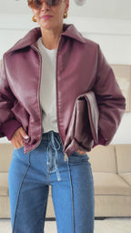 Bomber Vinil Bordeaux