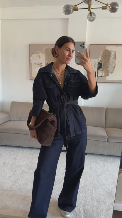 Dunkles Denim-Set