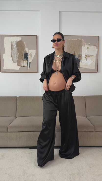 Conjunto Acetinado Preto