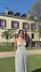 Satinkleid mit Polka-Dot-Muster