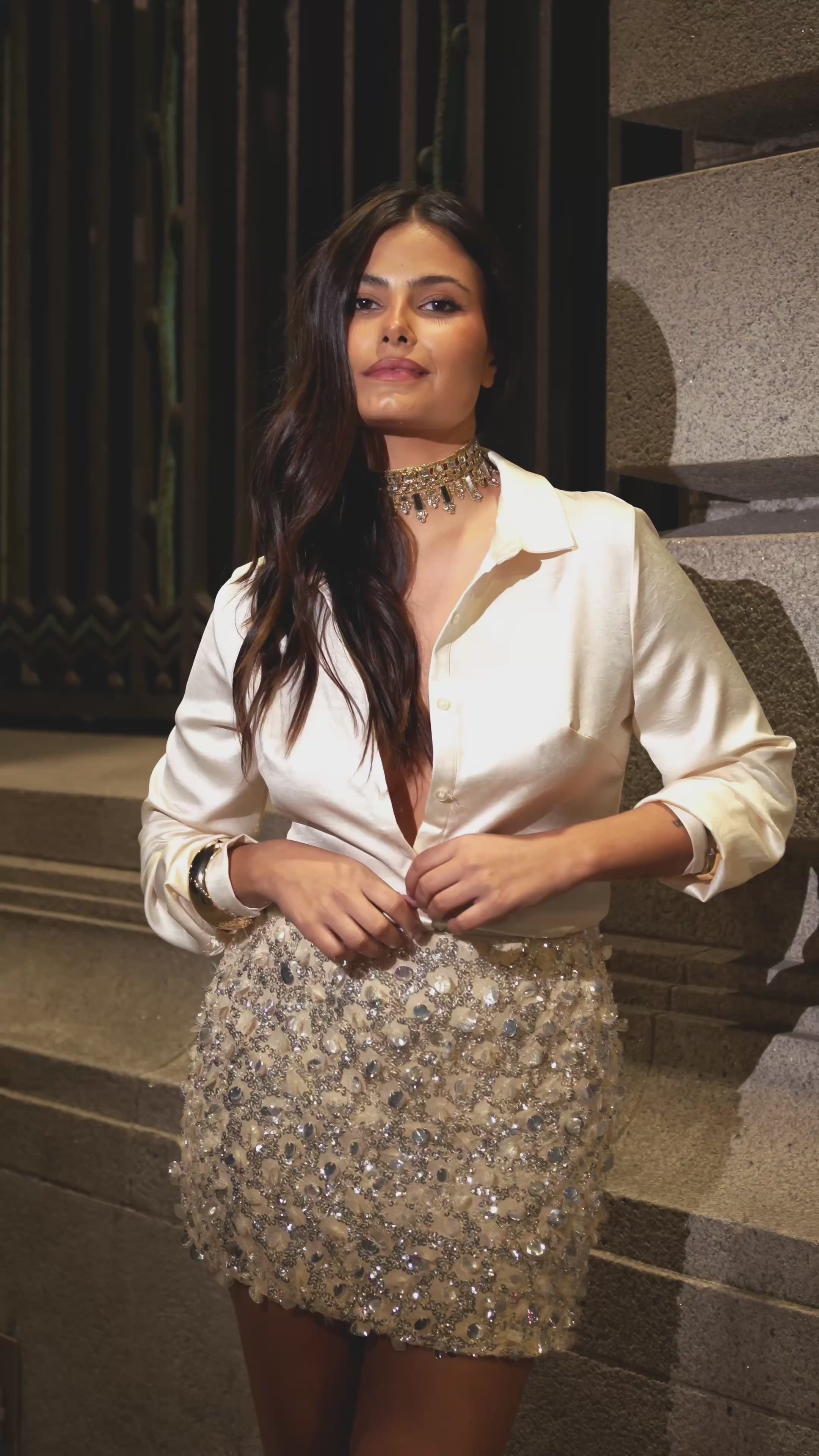 Champagne Sequin Skirt