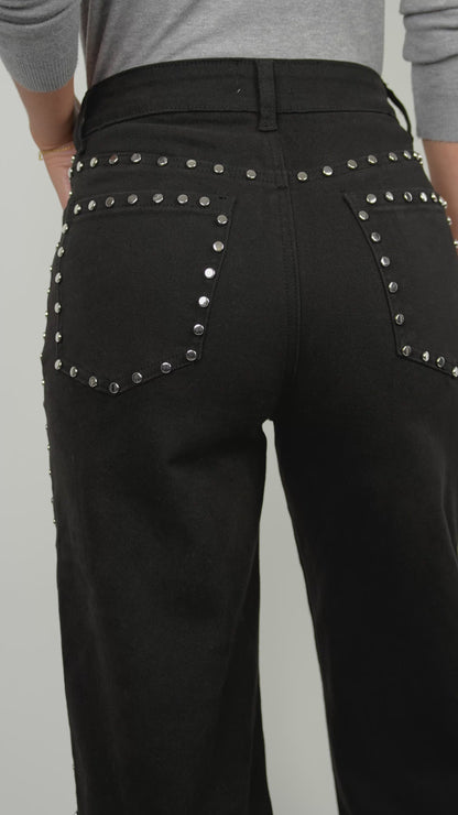 Calças Tachas Pretas