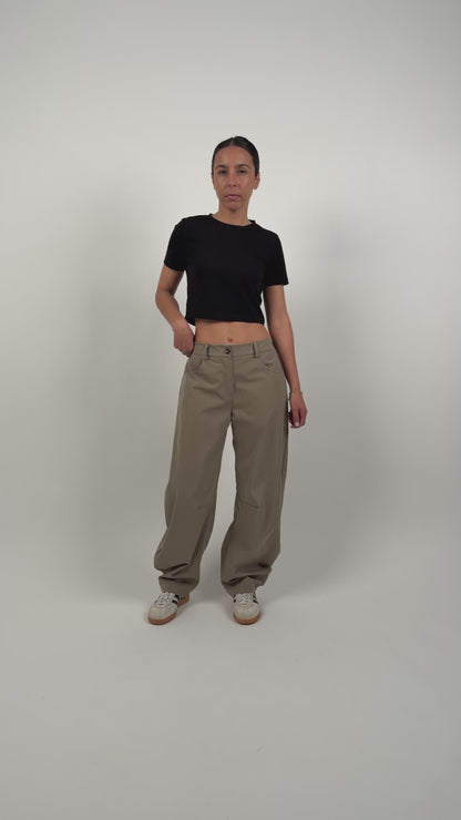 Calças Balloon Taupe