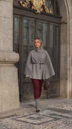 Mantello con cintura inclusa, Grigio