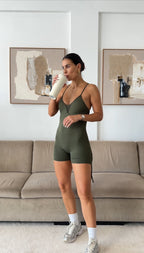 Macacão Skim Push Up Verde Militar
