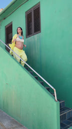 Ensemble chemise en lin jaune