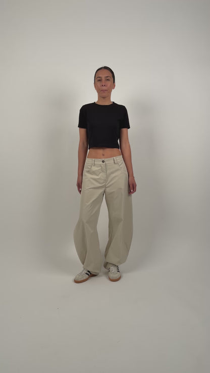 Calças Balloon Creme