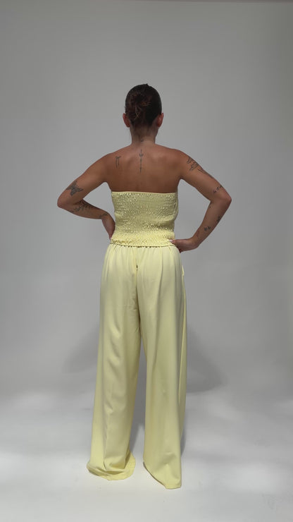 Conjunto Top Drapeado Amarelo