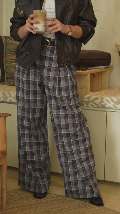 Calças Pantalona Xadrez