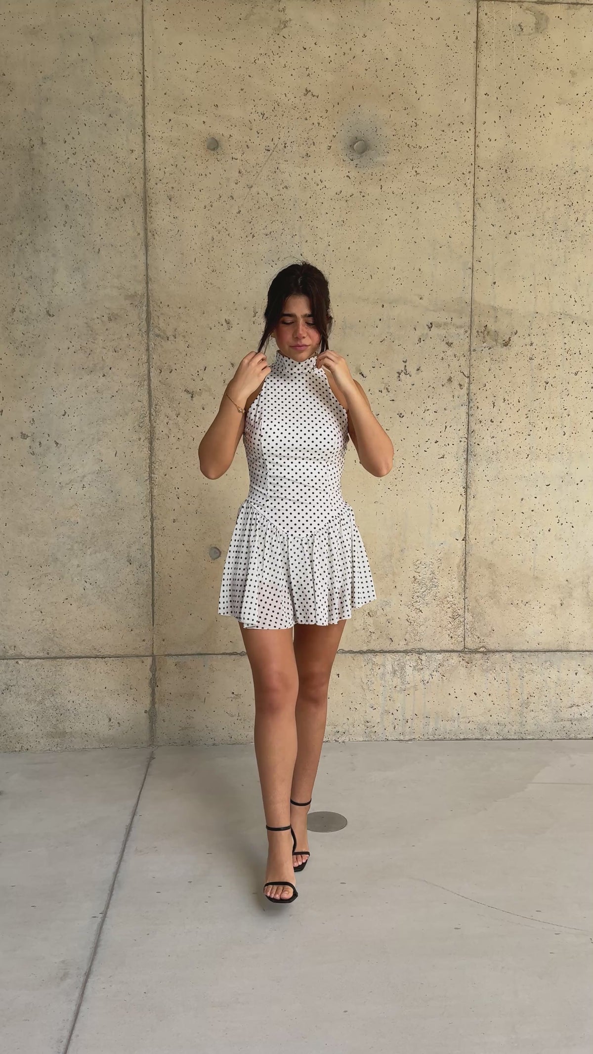 Vestido Padrão Bolas c/Forro Calção