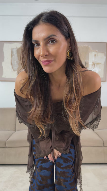 Spodnie balonowe z aksamitnym nadrukiem tygrysa