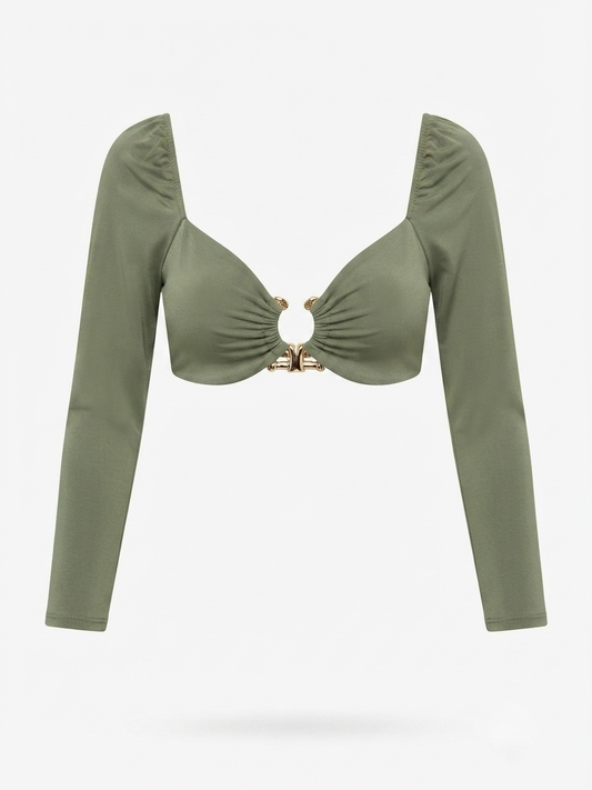Completo composto da top e gonna verde militare