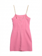 Vestido Detalhe Corrente Rosa