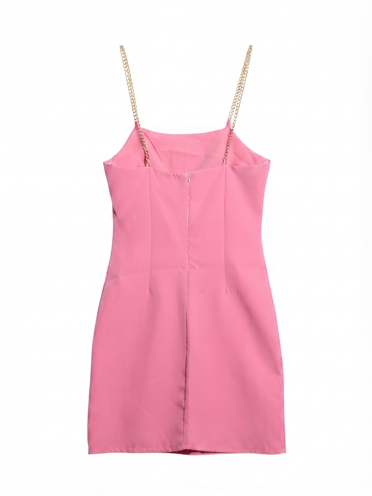 Vestido Detalhe Corrente Rosa