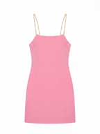 Vestido Detalhe Corrente Rosa
