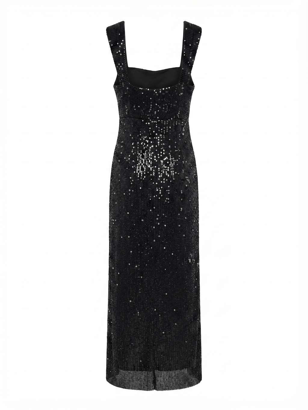 Black Sequin Midi Dress