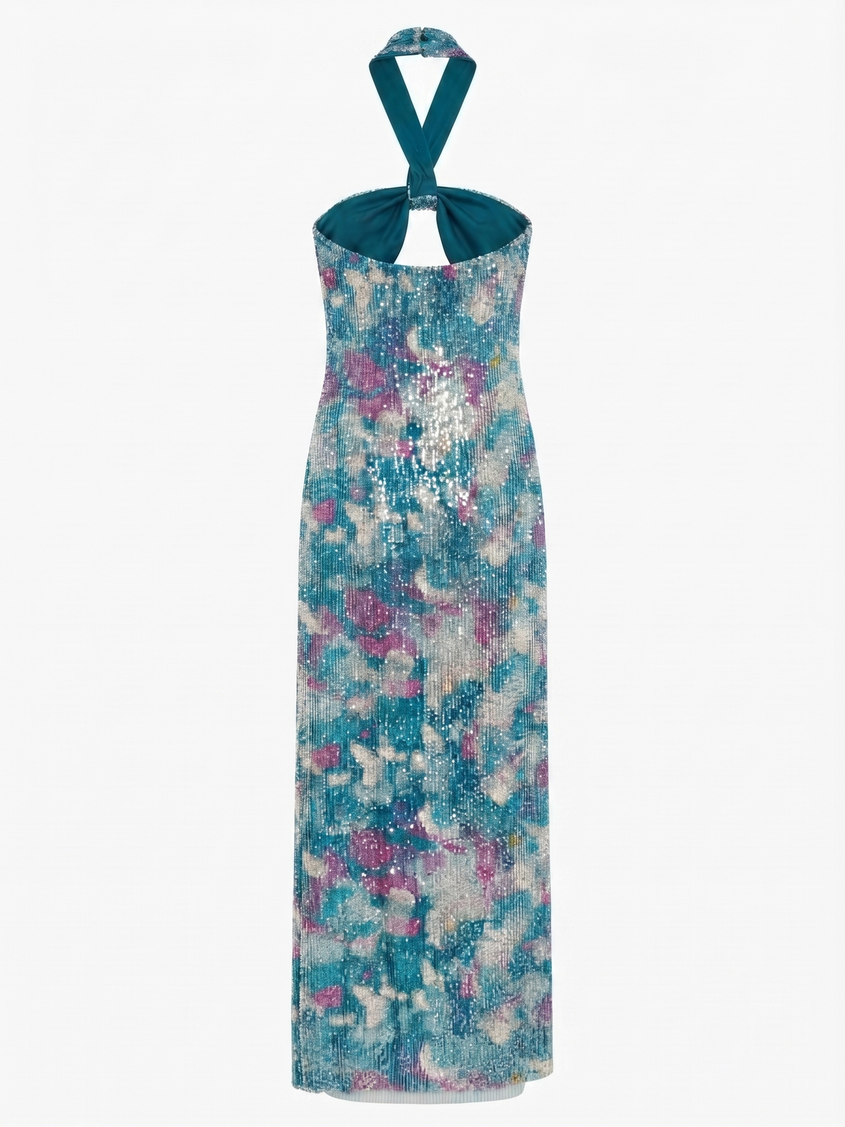 Vestido Midi Lantejoulas Azul