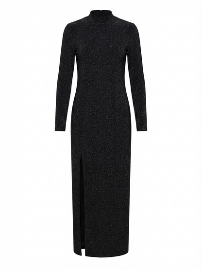Schwarzes, glitzerndes Midikleid
