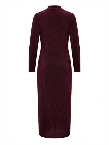 Vestido Midi Brilhantes Bordeaux