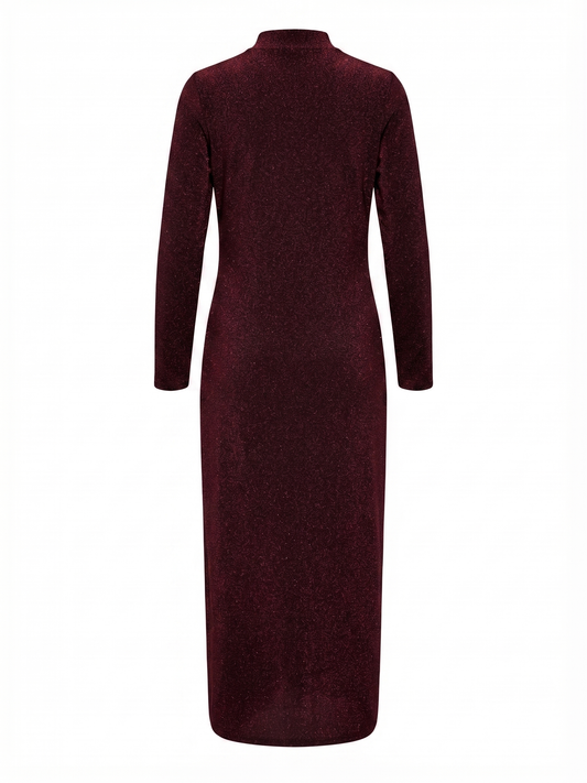 Vestido Midi Brilhantes Bordeaux