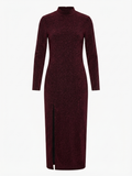 Vestido Midi Brilhantes Bordeaux