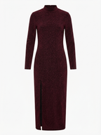 Vestido Midi Brilhantes Bordeaux