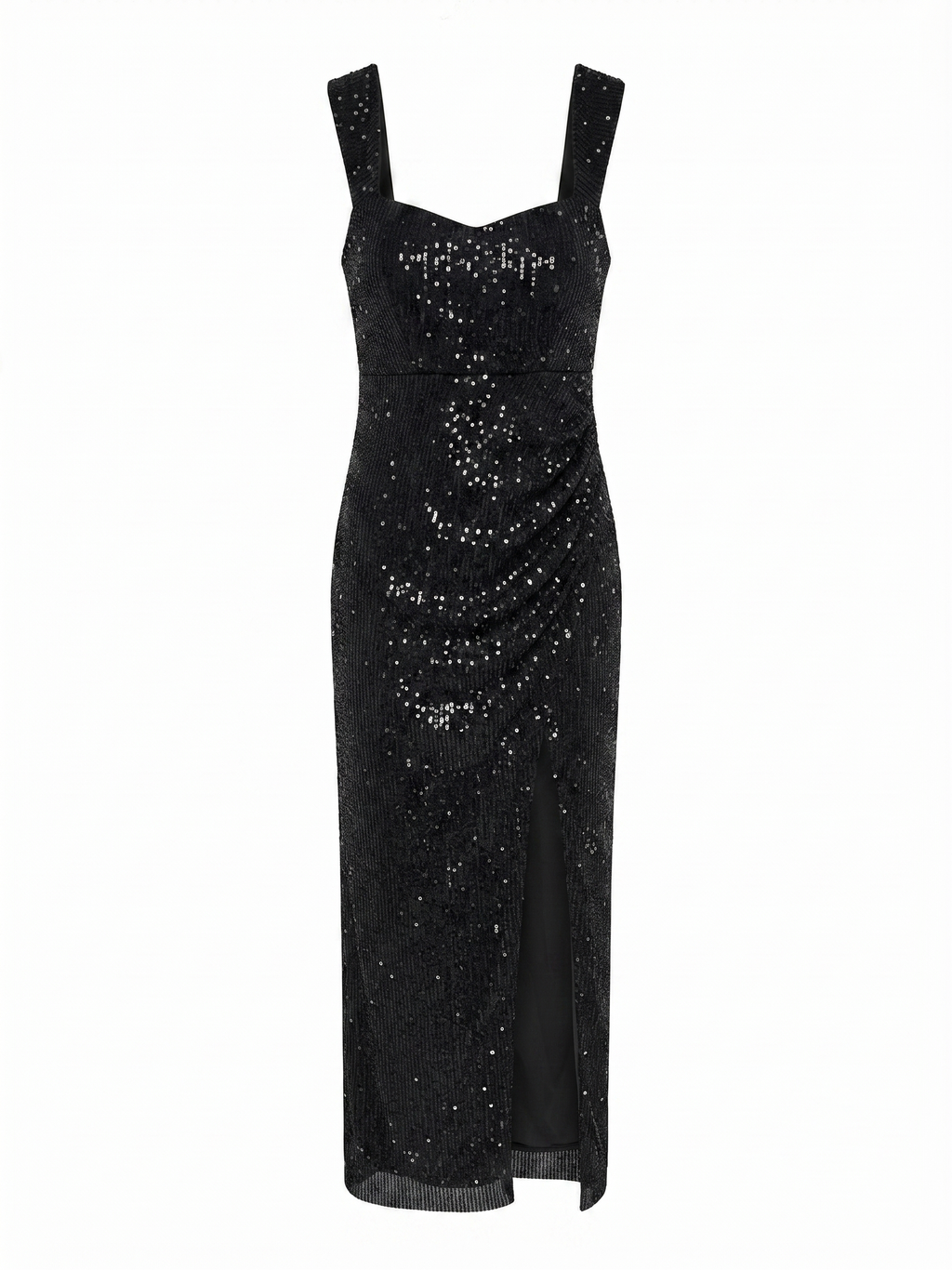 Black Sequin Midi Dress