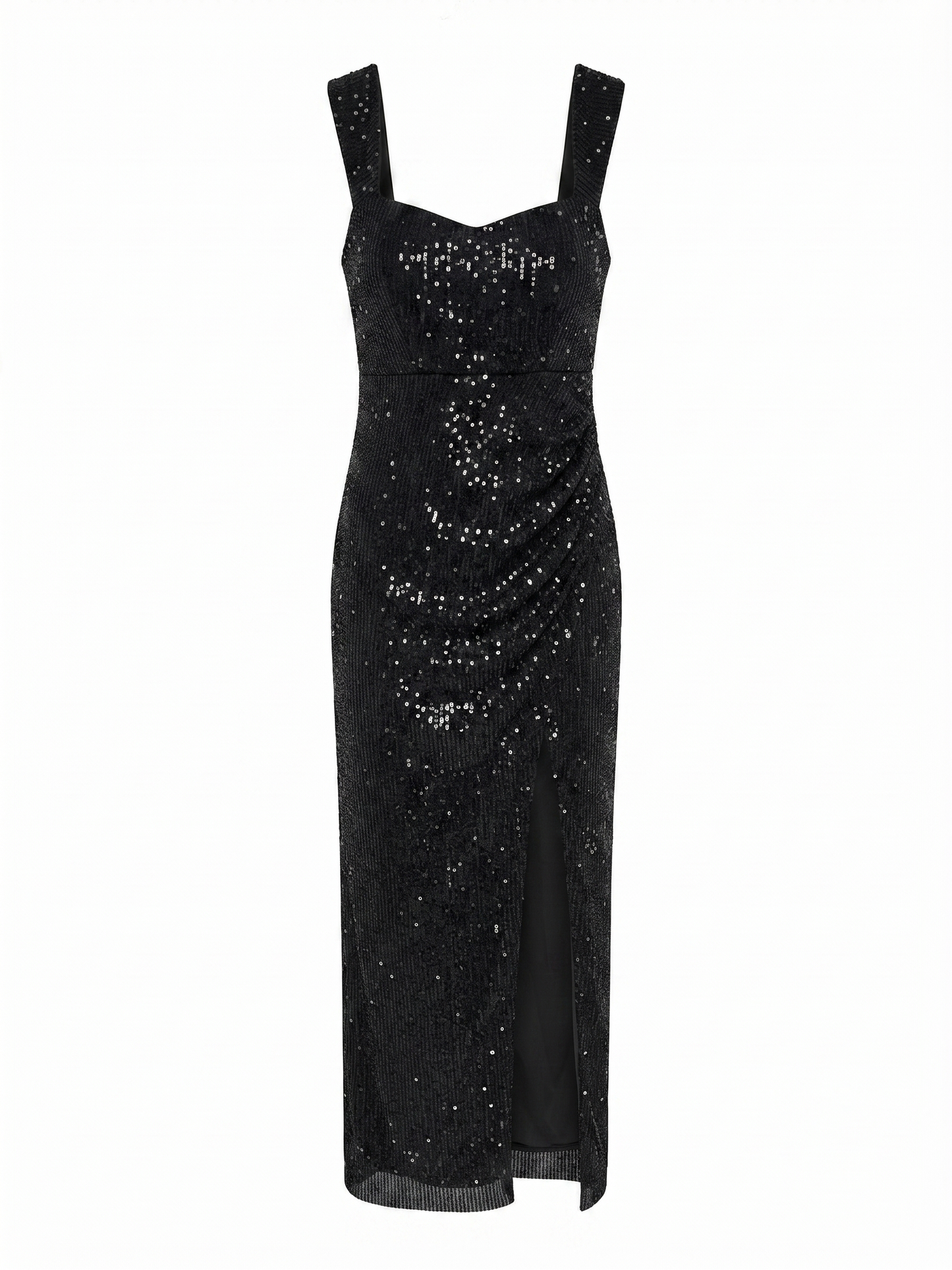 Vestido Midi Preto Lantejoulas