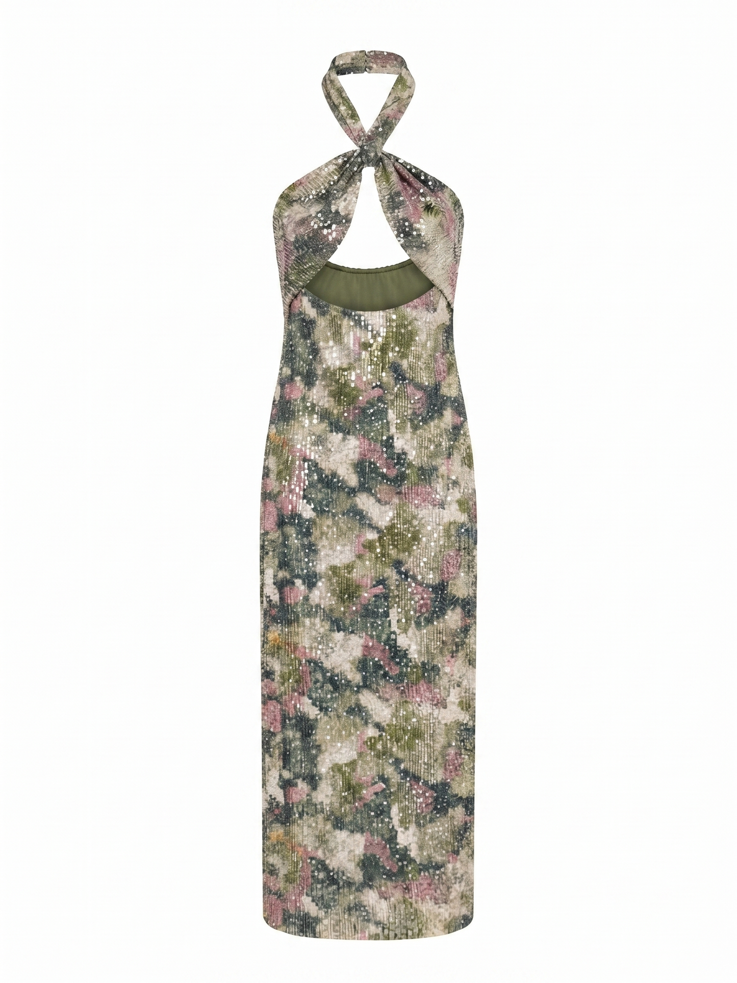 Vestido midi de lentejuelas verdes