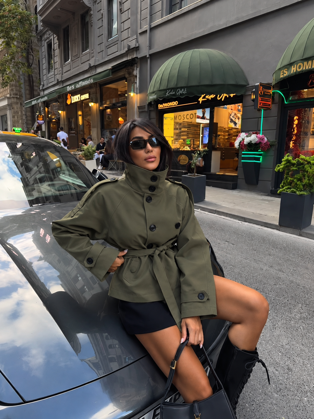 TRENCH CURTA VERDE MILITAR 2