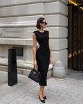 VESTIDO MIDI DETALHE PEDRAS PRETO 2